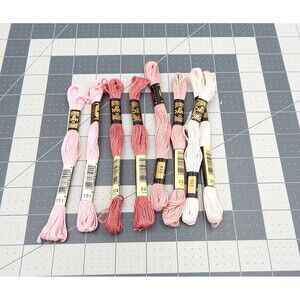 DMC Thread Mouliné #25 Embroidery Cotton 6 Strand Floss 8.7yd Various Rose Lot/8